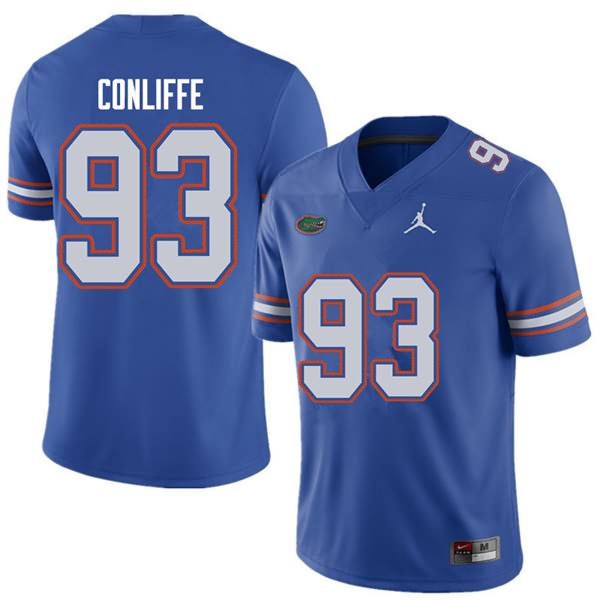 NCAA Florida Gators Elijah Conliffe Men's #93 Jordan Brand Royal Stitched Authentic College Football Jersey RQL0464DR